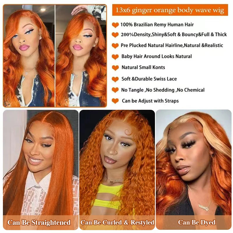 Burnt Ember Body Wave Lace Wig